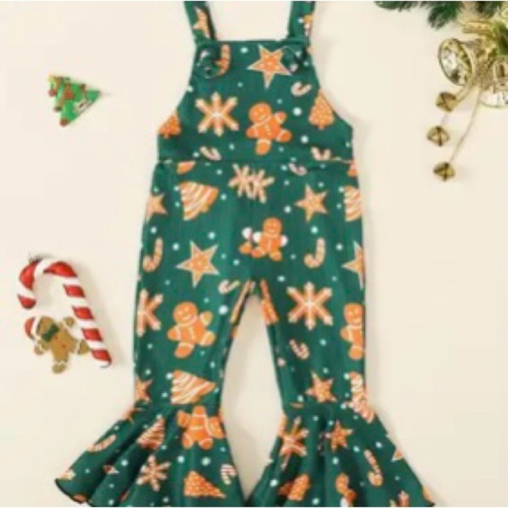 Festive Gingerbread Overalls
